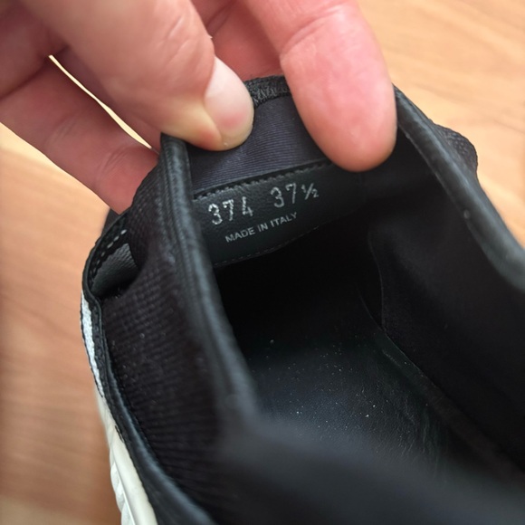 MIU MIU $950 Calzature Donna Black Platform Logo Band Knit Sneakers Size 7.5/8
